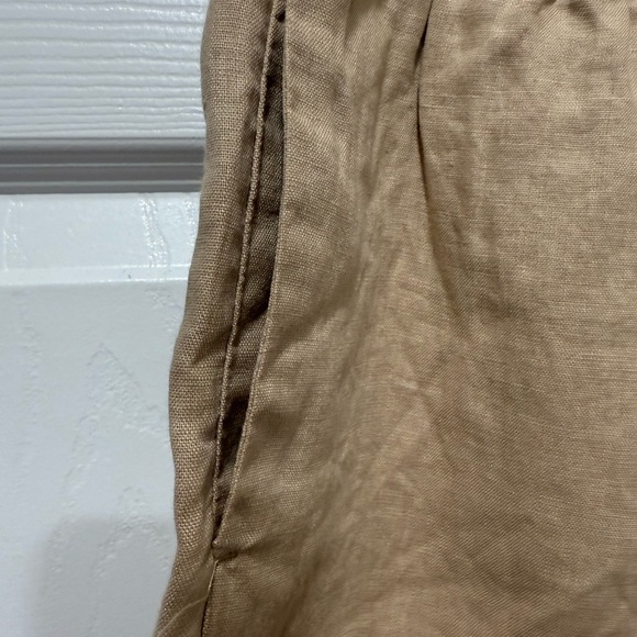 THE DROP Tan High Waist Relaxed Fit Shorts - Picture 2 of 7